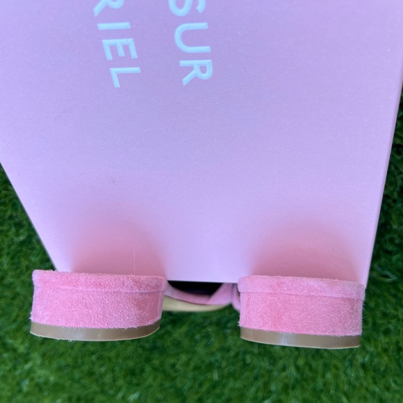 Mansur Gavriel Suede Flat Sandal Slides in Blush Pink size 7.5 - Picture 5 of 11